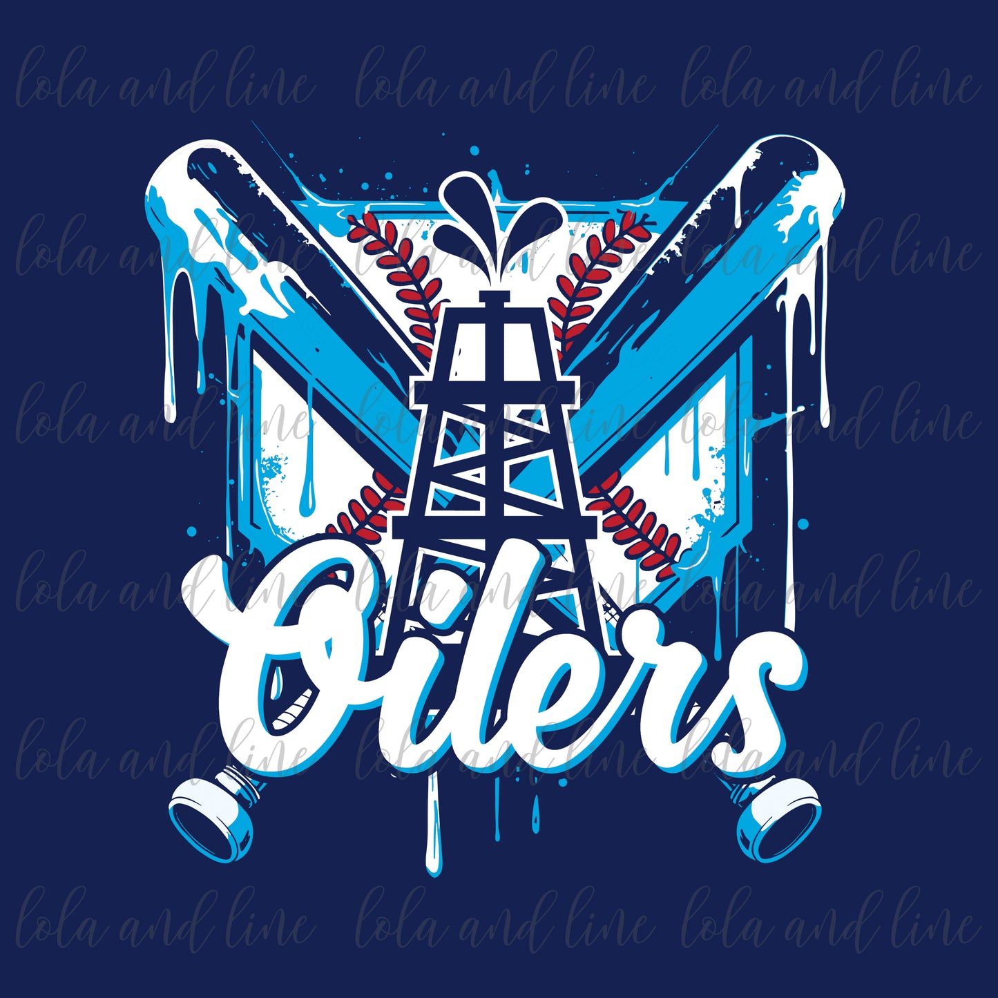 Oilers Drip {navy tees}