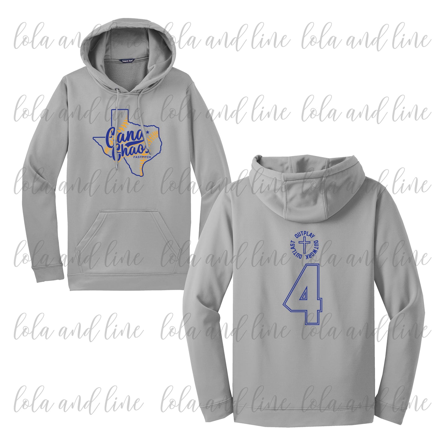 Grey ~ Drifit Hoodie - WITH Number (Adult Only)