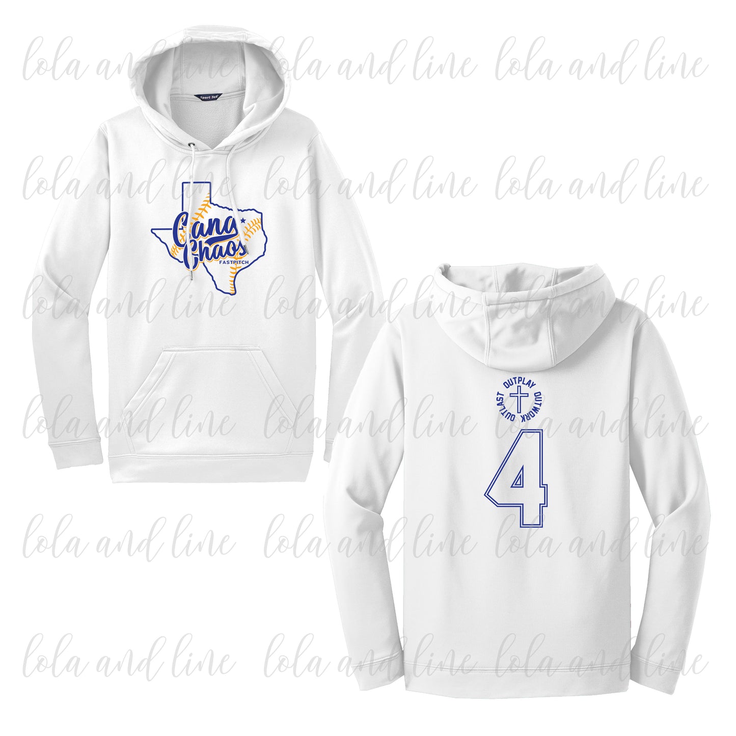 White ~ Drifit Hoodie - WITH Number (Adult Only)