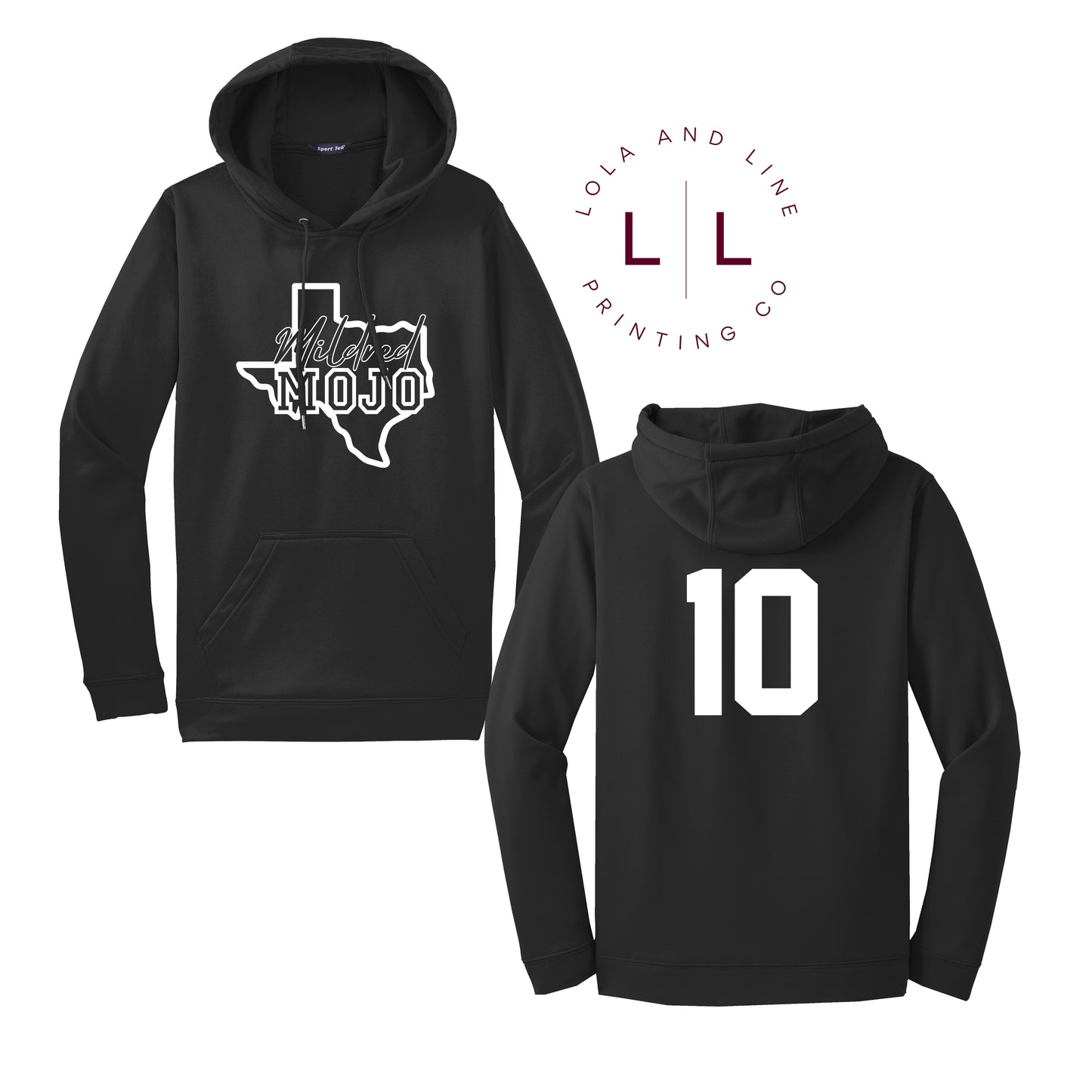 TX MOJO Drifit Hoodie W/ # on Back