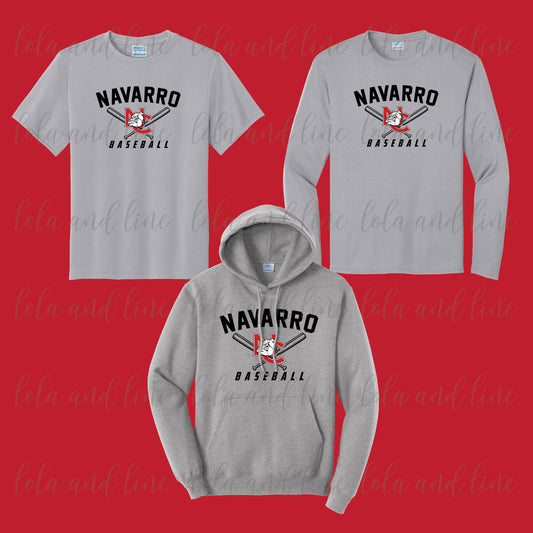 Navarro Baseball (Lt Grey) - Youth & Adult